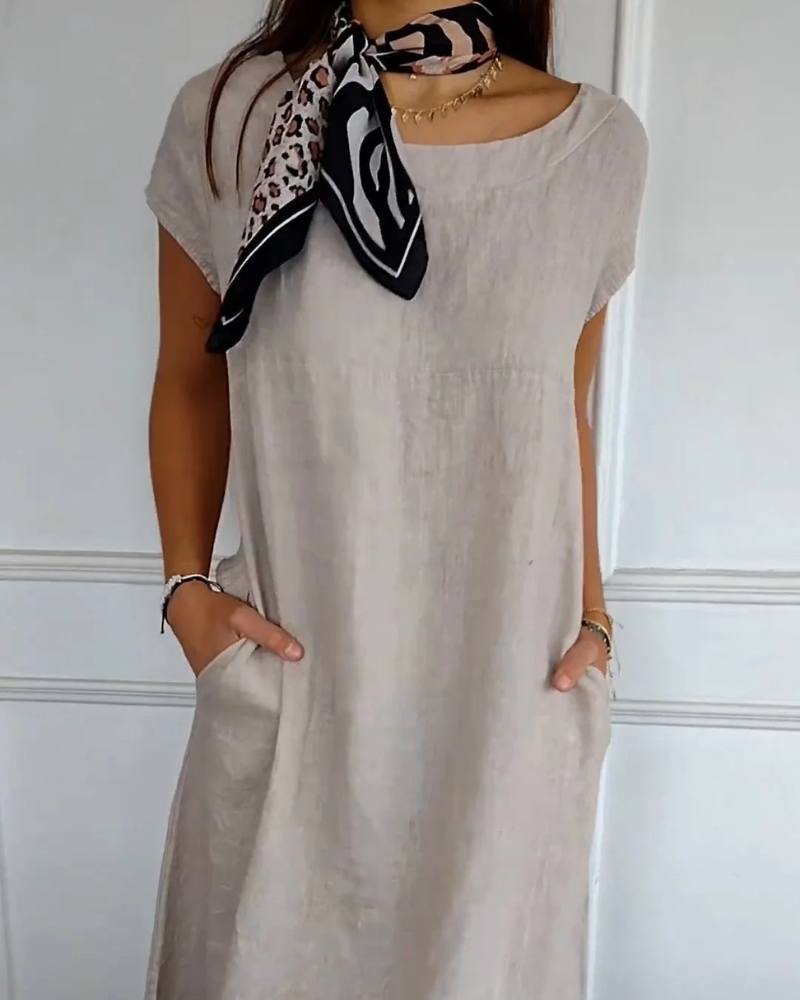 Margot robe trapèze fluide avec poches