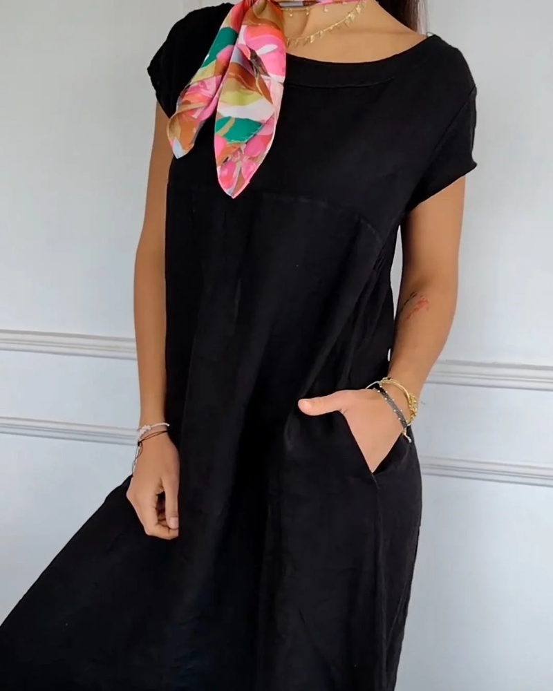 Margot robe trapèze fluide avec poches