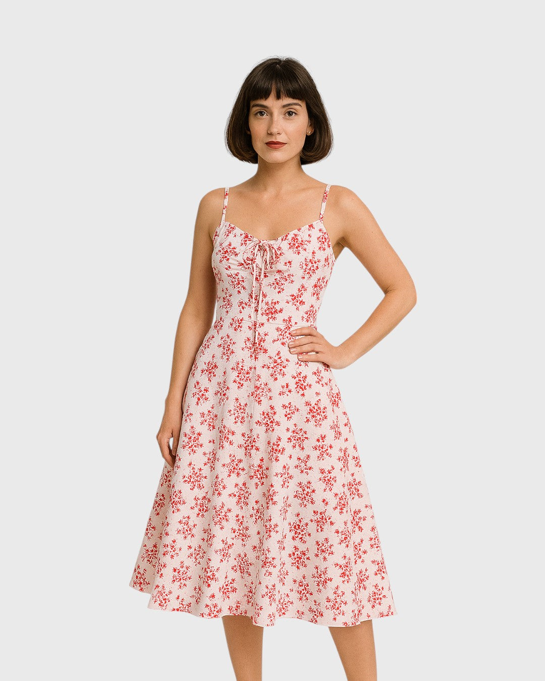 Margaux robe estivale à bretelles et imprimé fleuri vintage