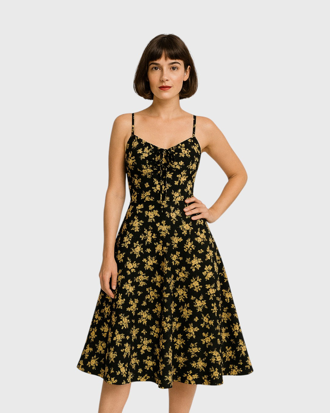 Margaux robe estivale à bretelles et imprimé fleuri vintage