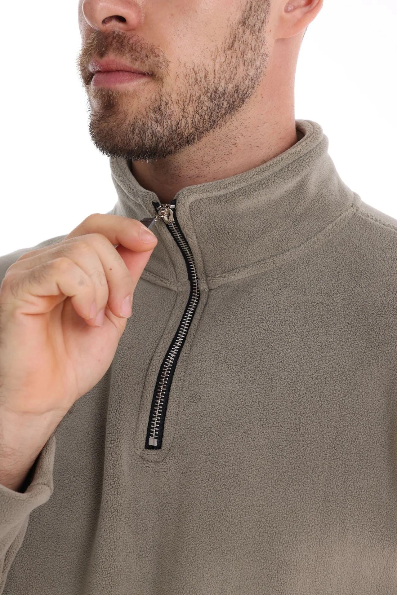 Joshua | Pull en polaire avec zip quart