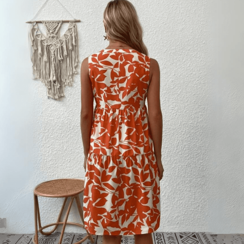 Nora robe trapèze mi-longue sans manches