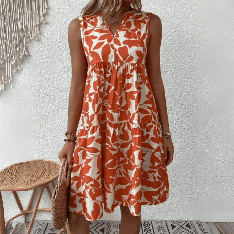 Nora robe trapèze mi-longue sans manches