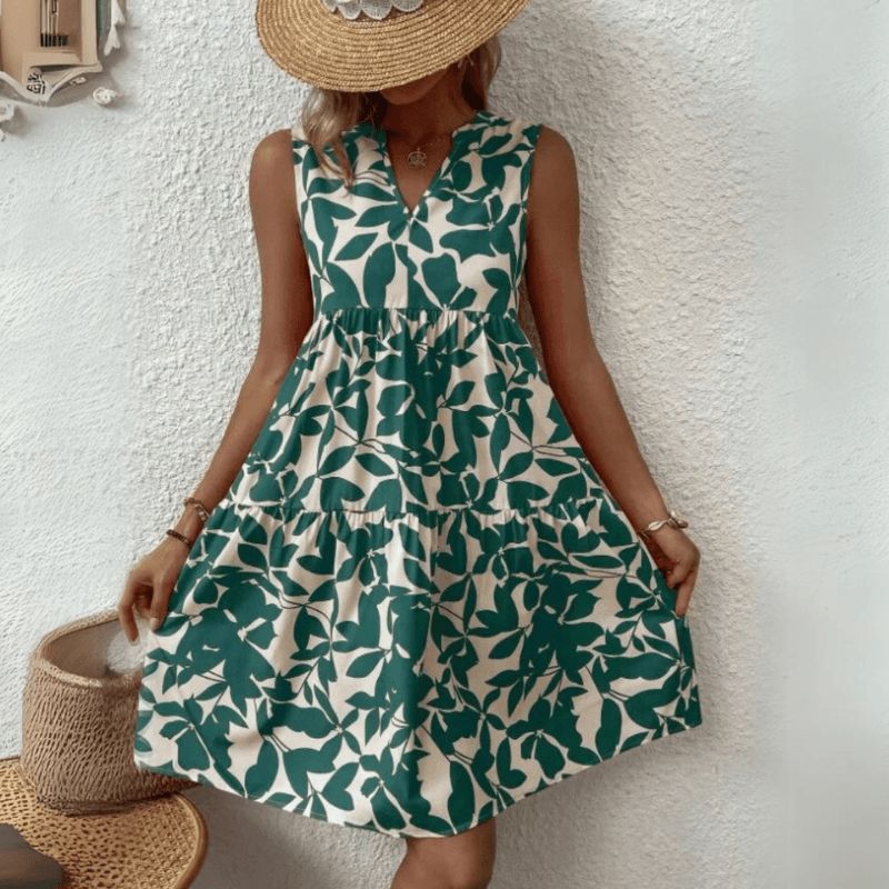 Nora robe trapèze mi-longue sans manches