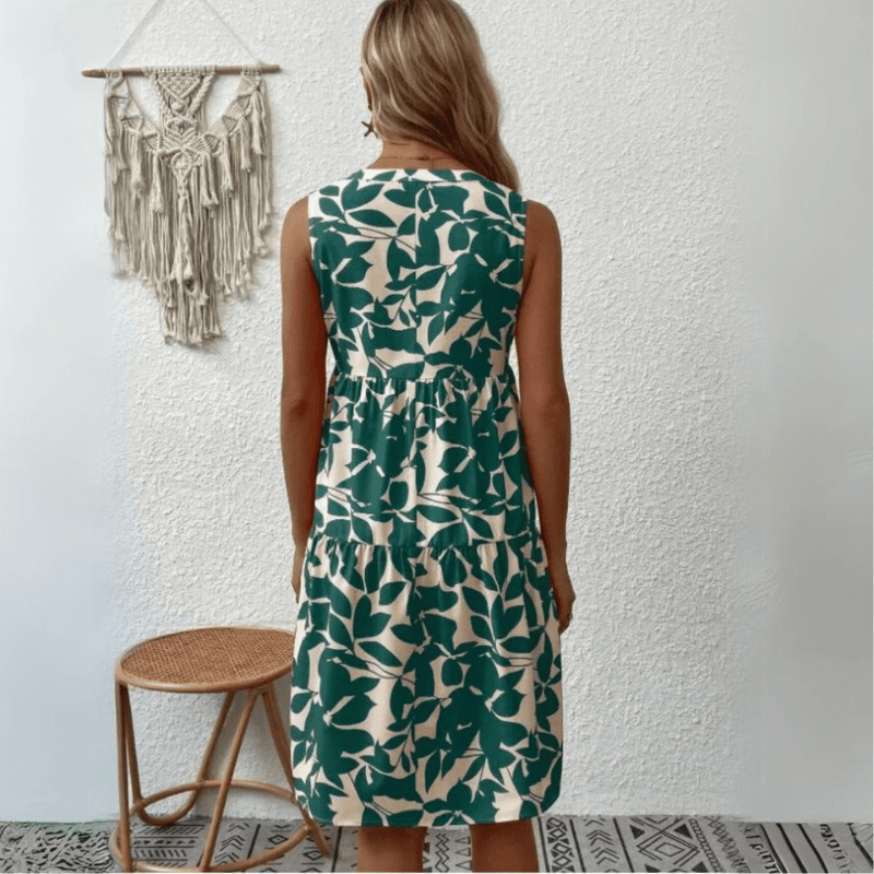 Nora robe trapèze mi-longue sans manches
