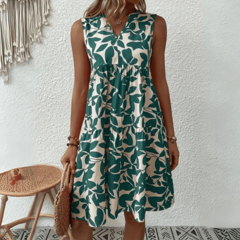 Nora robe trapèze mi-longue sans manches