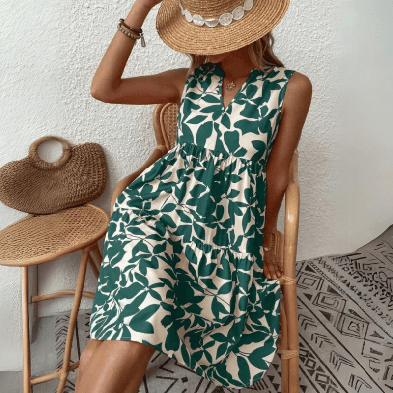 Nora robe trapèze mi-longue sans manches