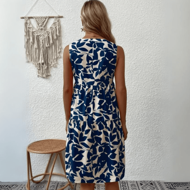 Nora robe trapèze mi-longue sans manches