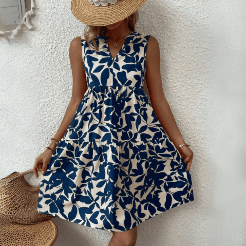 Nora robe trapèze mi-longue sans manches