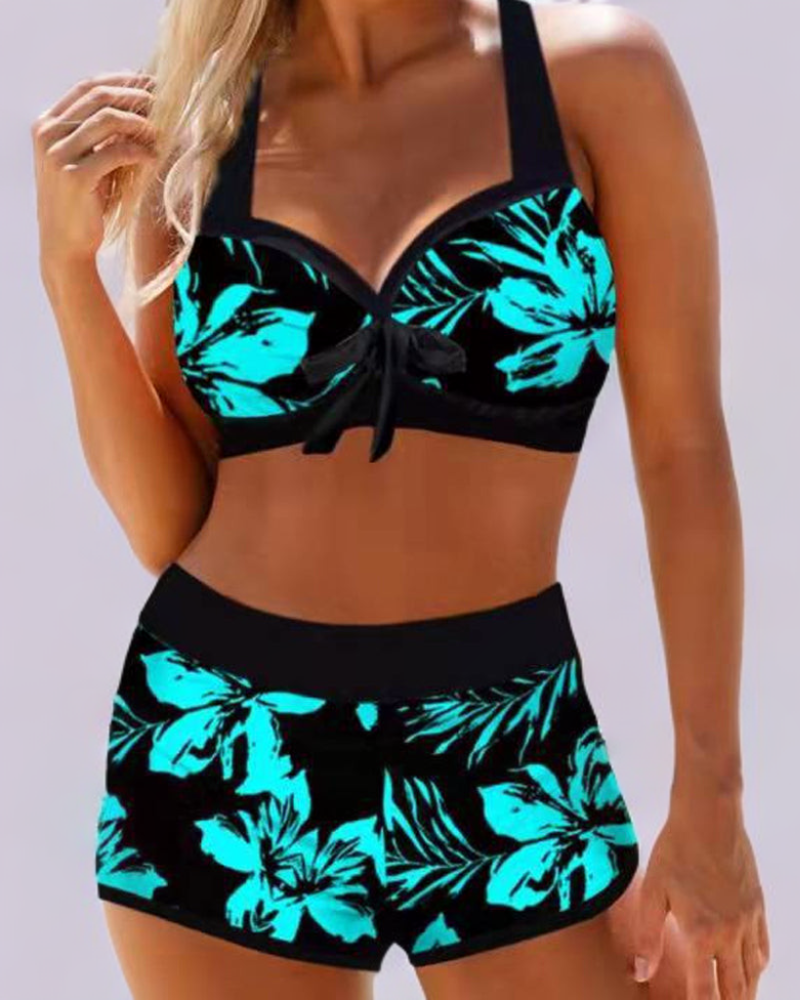 Sherrie - Maillot de bain à taille haute avec imprimé floral