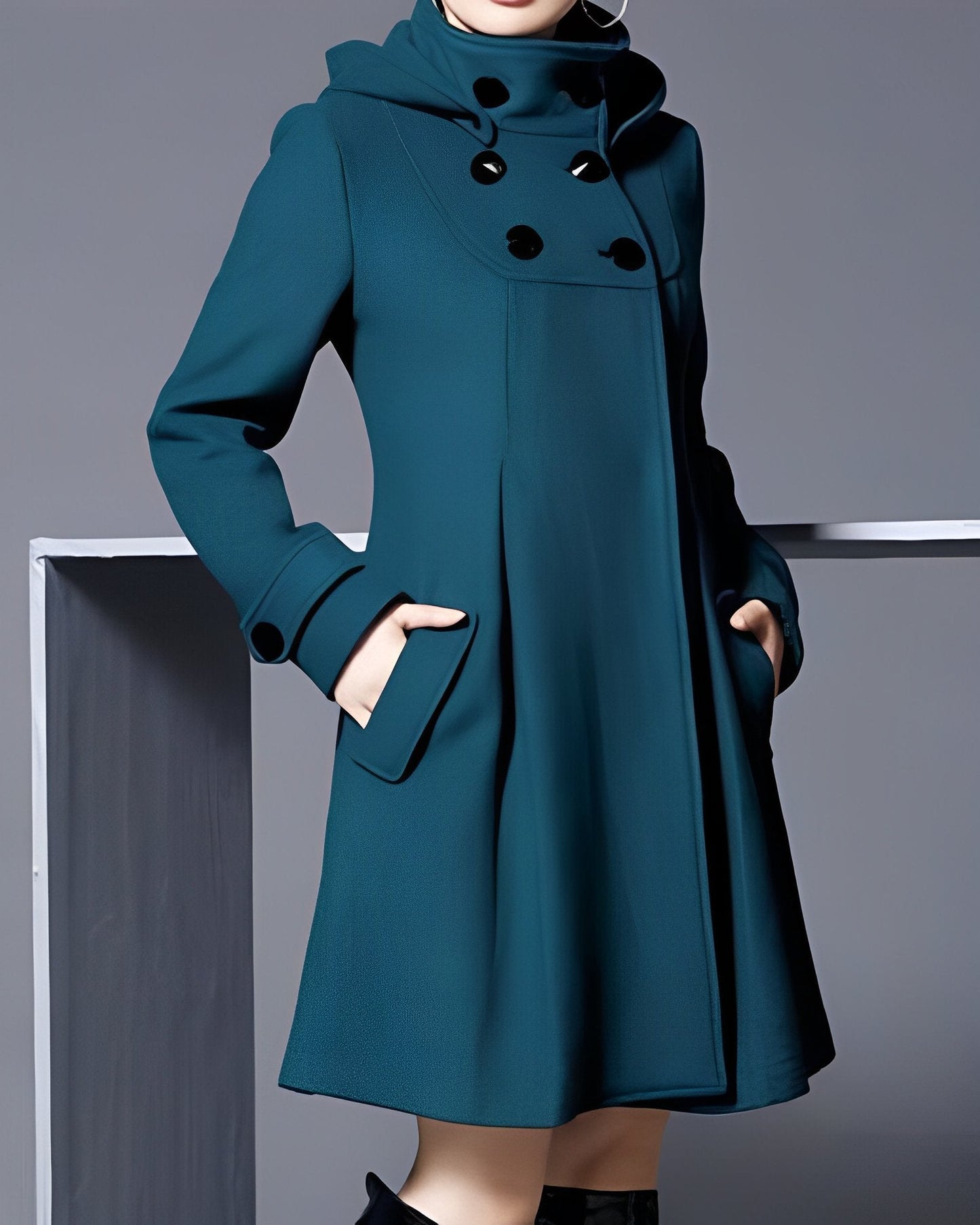Alice | Manteau à capuche et écharpe intégrée