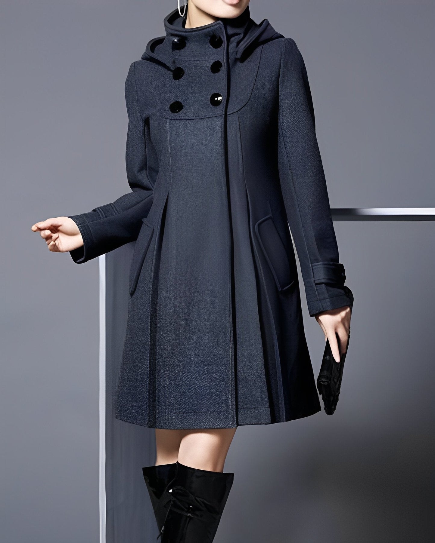 Alice | Manteau à capuche et écharpe intégrée
