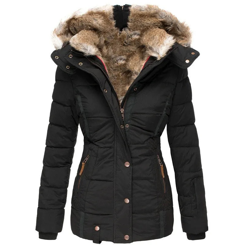 Corinne - Manteau d'hiver chaud doublé de fourrure
