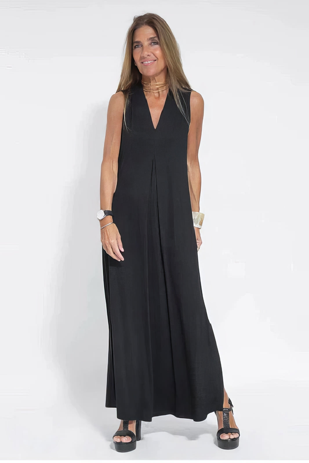 Robe longue élégante + cardigan assorti OFFERT
