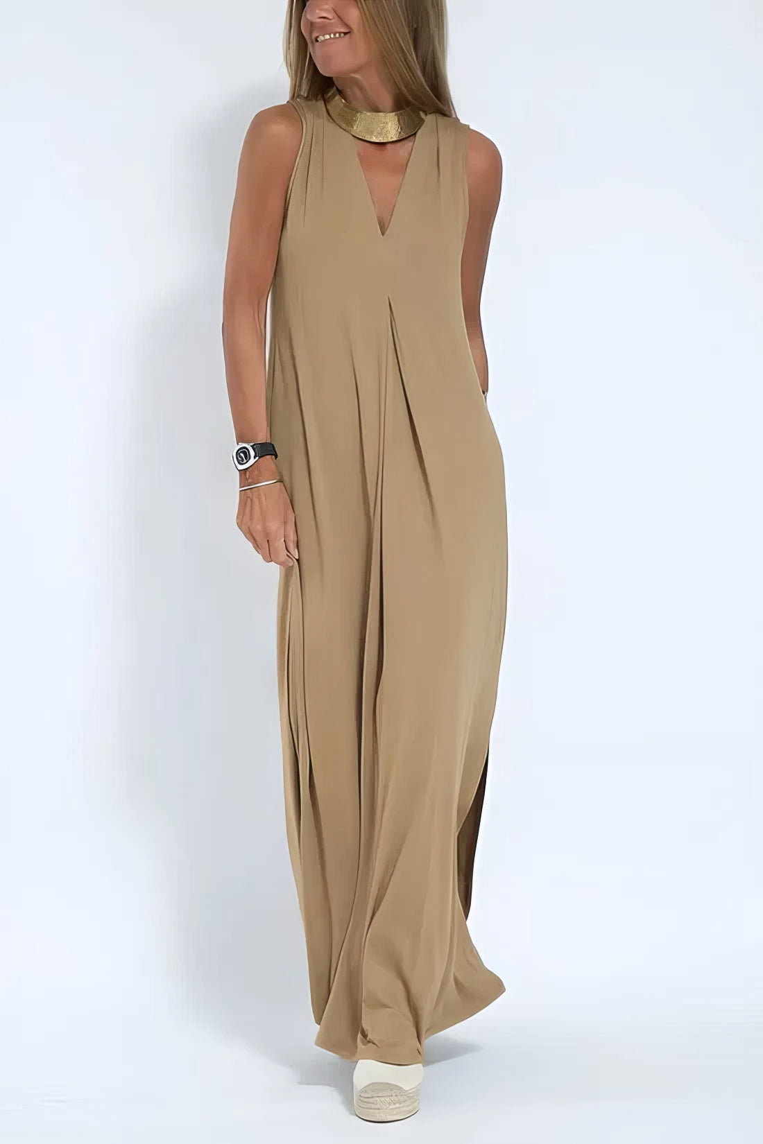 Robe longue élégante + cardigan assorti OFFERT