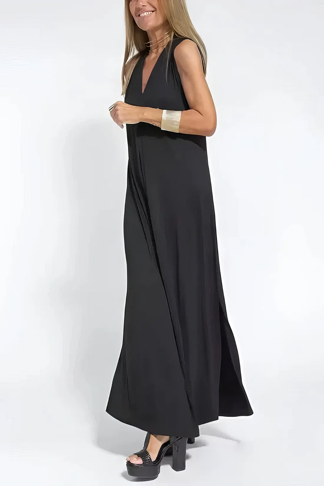 Robe longue élégante + cardigan assorti OFFERT