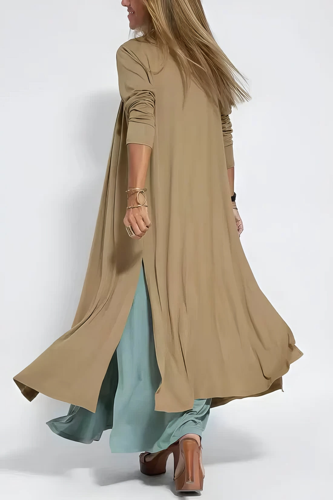 Robe longue élégante + cardigan assorti OFFERT