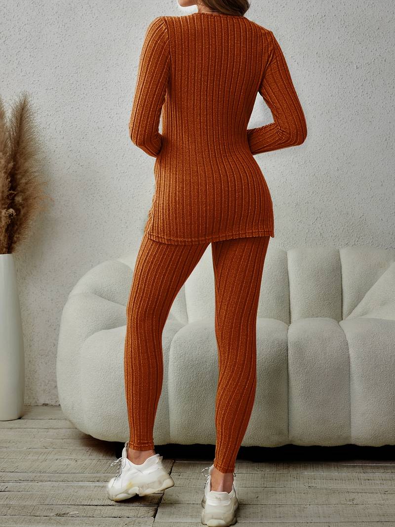 Ella - Ensemble deux pièces en tissu côtelé pour femmes