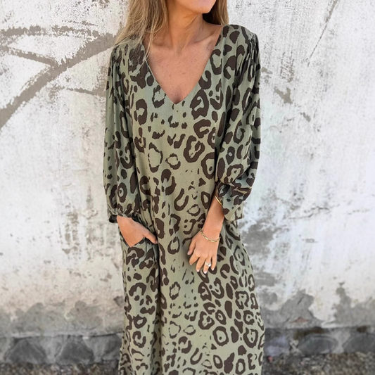Denise | Robe à motif léopard