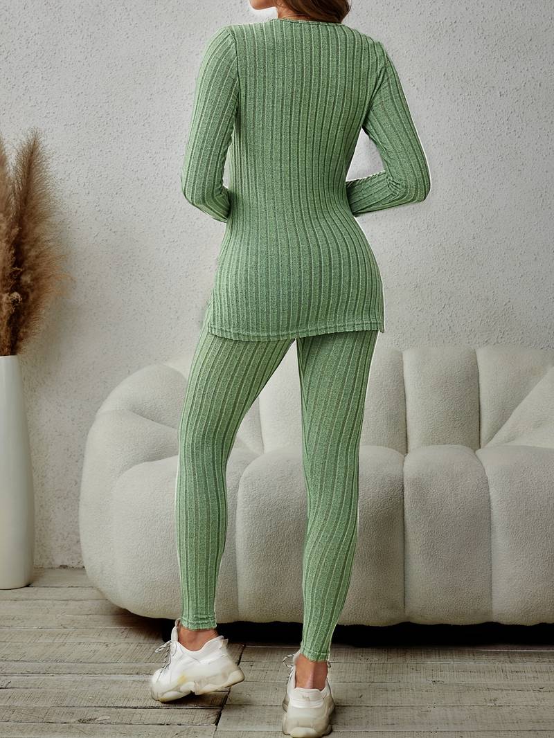 Ella - Ensemble deux pièces en tissu côtelé pour femmes