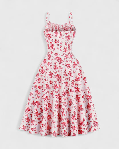 Margaux robe estivale à bretelles et imprimé fleuri vintage