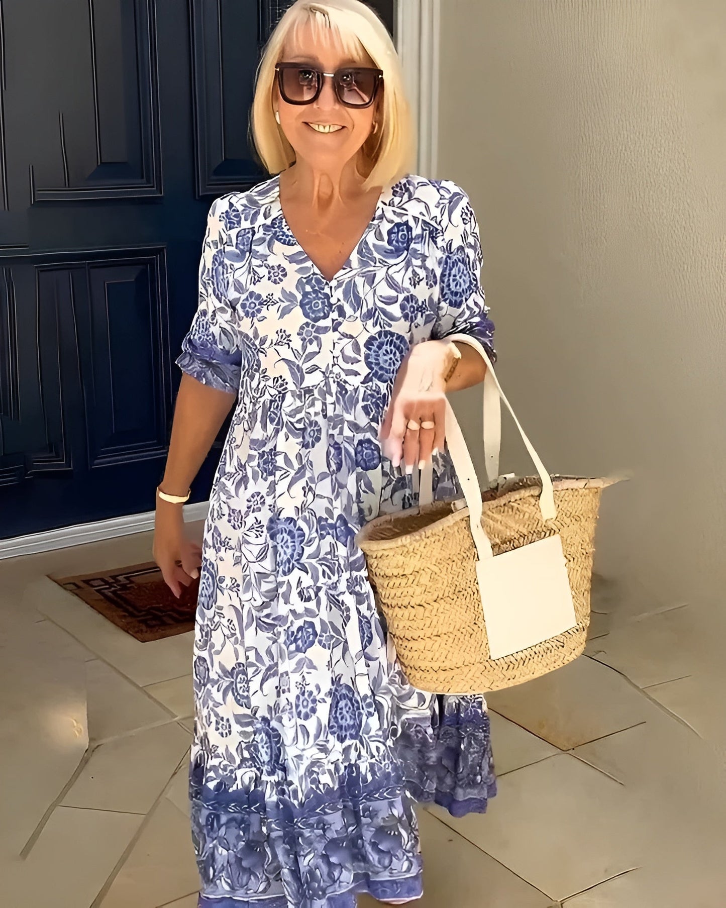 Evelyne | Robe Élégante à Fleurs