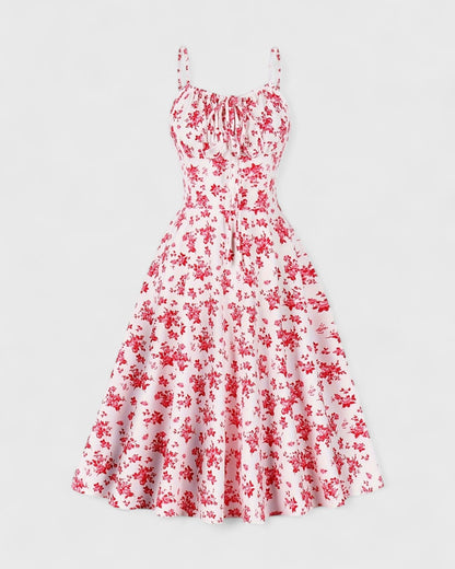 Margaux robe estivale à bretelles et imprimé fleuri vintage