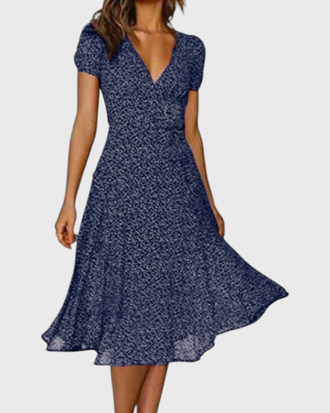 Léa robe midi évasée à décolleté en V