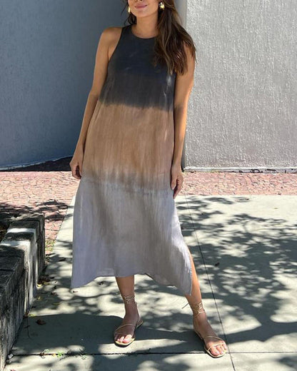 Anette | Robe Dégradée Sans Manches à Col Rond