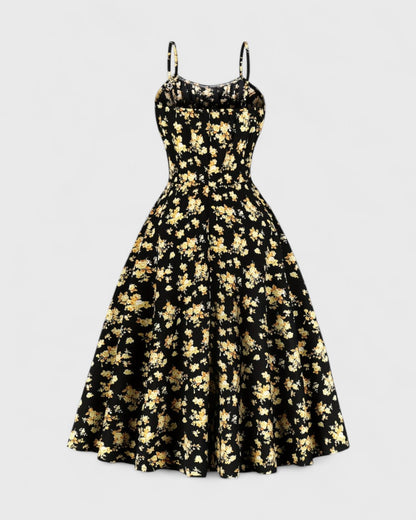 Margaux robe estivale à bretelles et imprimé fleuri vintage