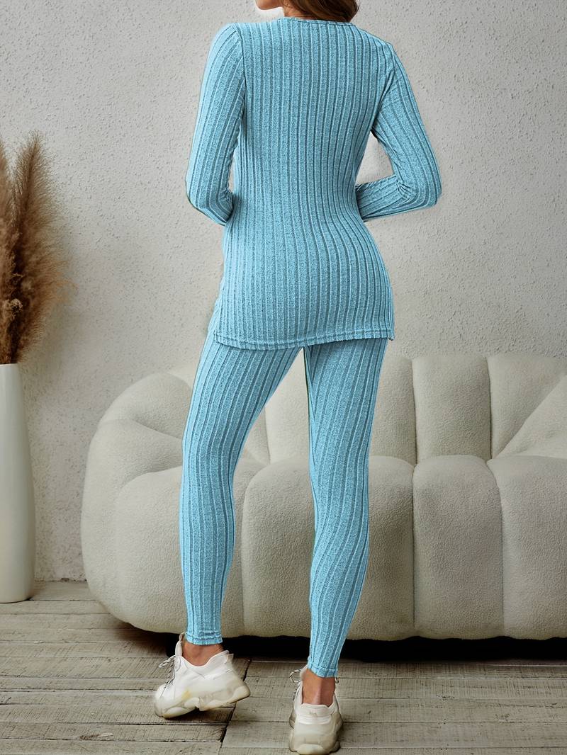 Ella - Ensemble deux pièces en tissu côtelé pour femmes