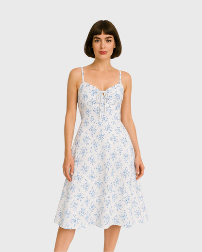 Margaux robe estivale à bretelles et imprimé fleuri vintage