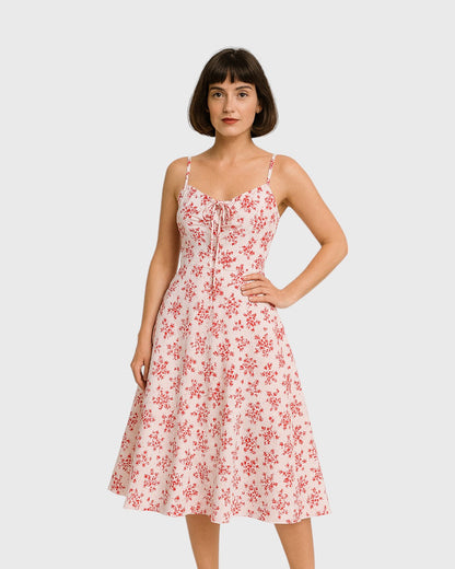 Margaux robe estivale à bretelles et imprimé fleuri vintage
