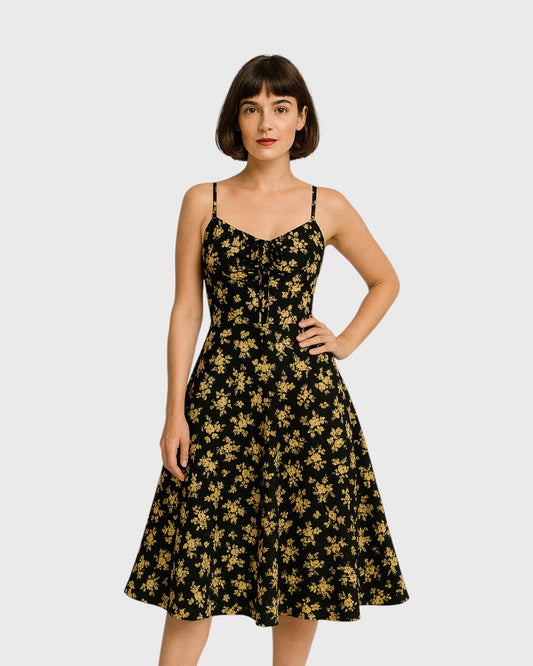 Margaux robe estivale à bretelles et imprimé fleuri vintage