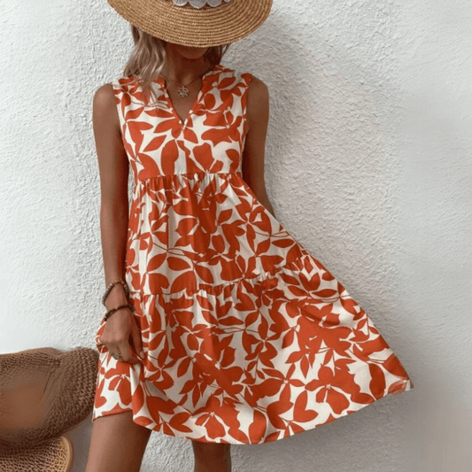 Nora robe trapèze mi-longue sans manches