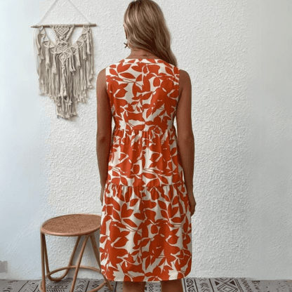Nora robe trapèze mi-longue sans manches