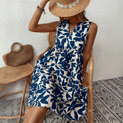 Nora robe trapèze mi-longue sans manches