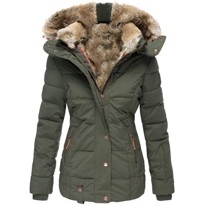 Corinne - Manteau d'hiver chaud doublé de fourrure