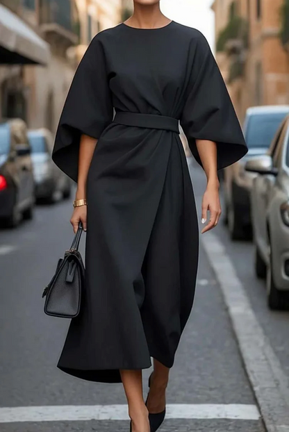 Louise – Robe élégante avec manches lanterne