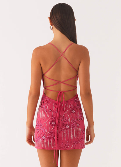 Sequin Cami Mini Dress - Magenta
