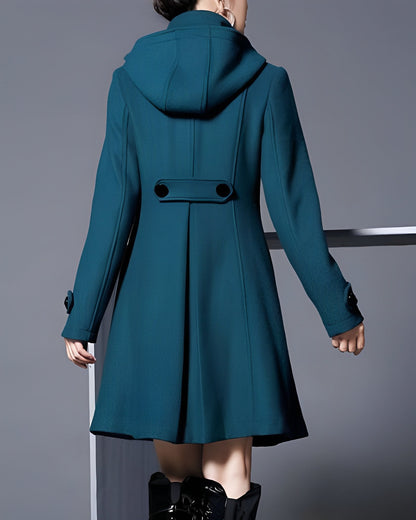 Alice | Manteau à capuche et écharpe intégrée