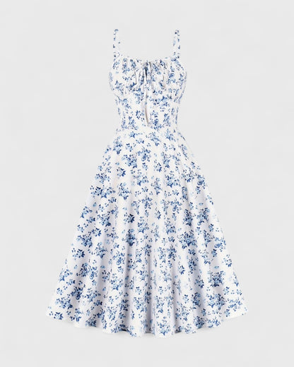 Margaux robe estivale à bretelles et imprimé fleuri vintage