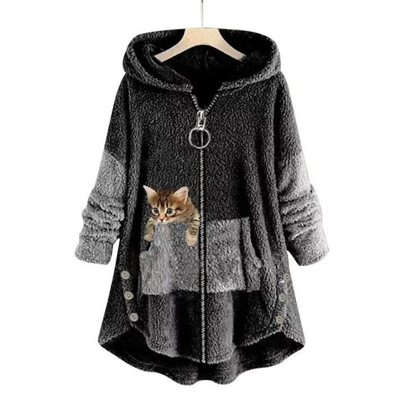 Françoise - Sweat à capuche doux en peluche avec imprimé pour un confort ultime