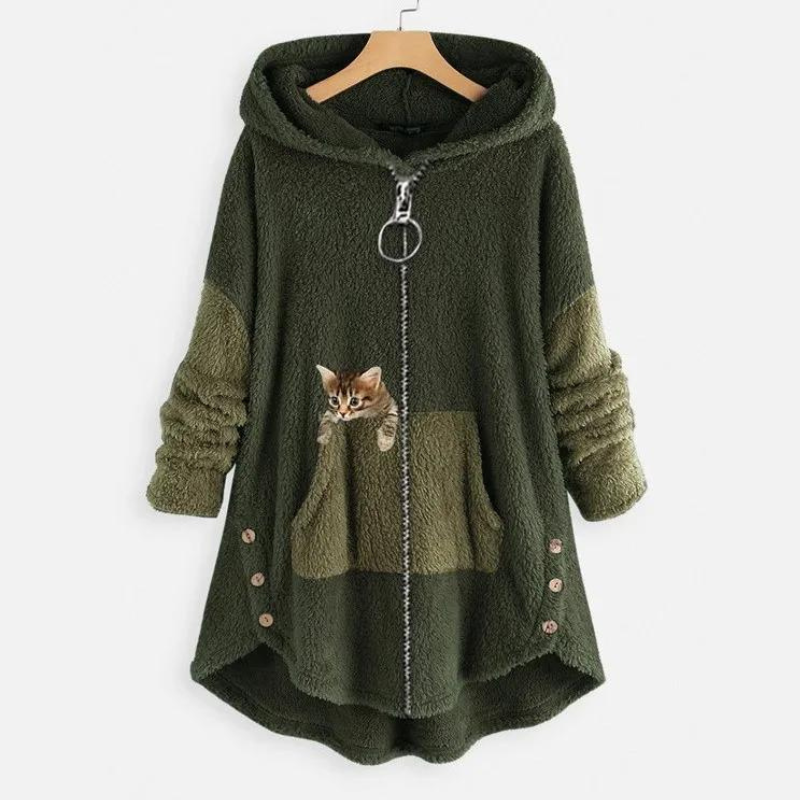 Françoise - Sweat à capuche doux en peluche avec imprimé pour un confort ultime