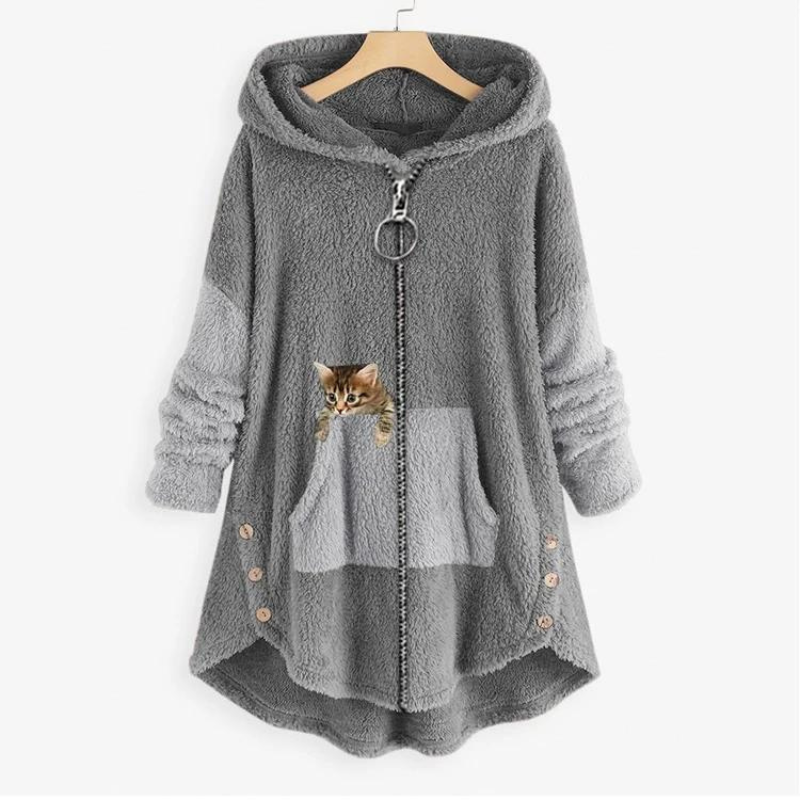 Françoise - Sweat à capuche doux en peluche avec imprimé pour un confort ultime