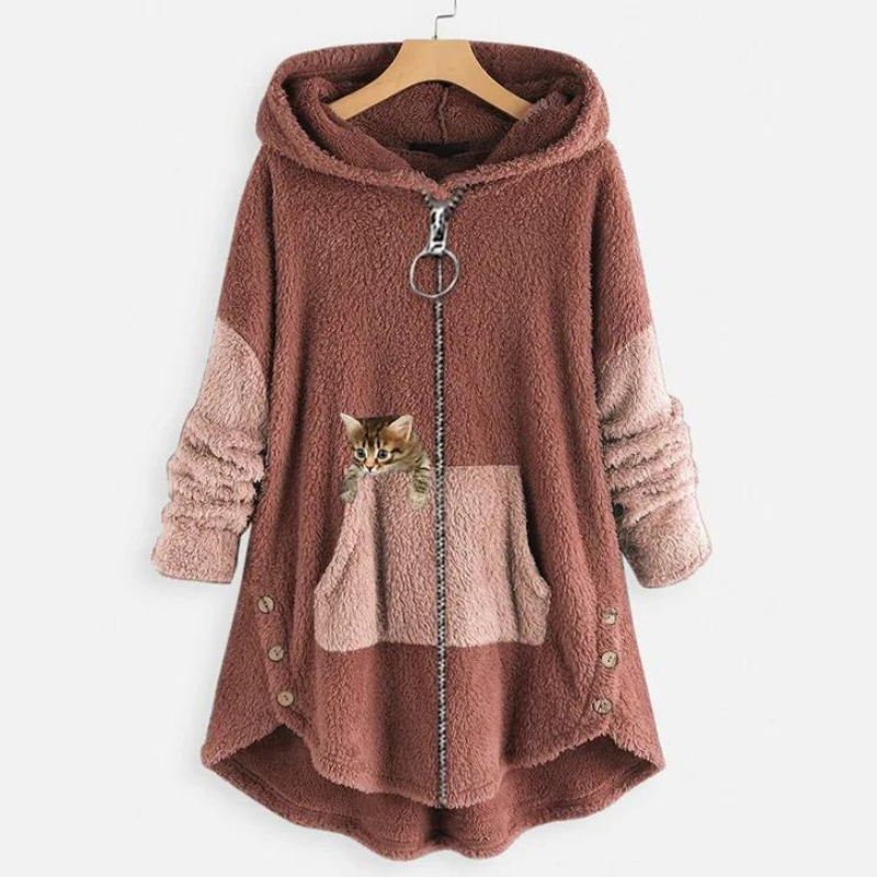 Françoise - Sweat à capuche doux en peluche avec imprimé pour un confort ultime