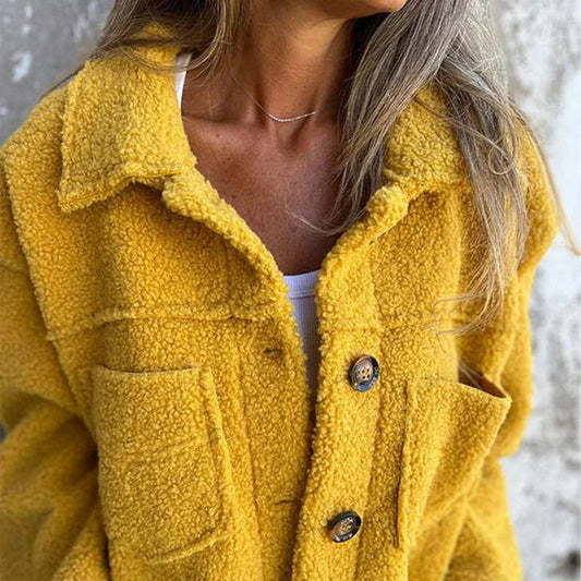 Veste Courte en Laine avec Revers