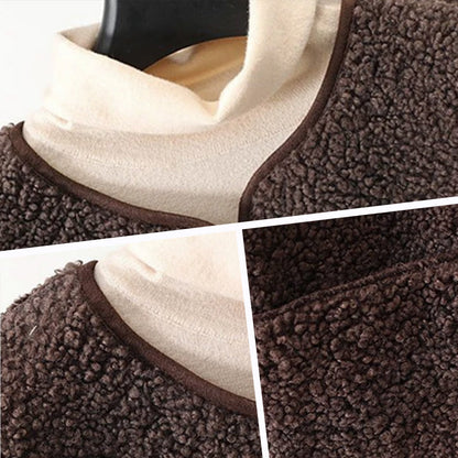 Eva - Cardigan boutonné sans manches en laine chaude