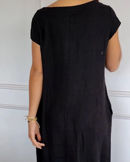 Margot robe trapèze fluide avec poches