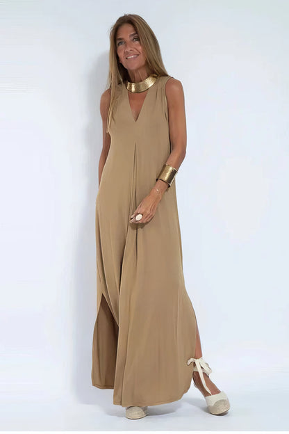 Robe longue élégante + cardigan assorti OFFERT